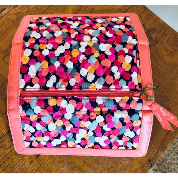 Vera Bradley "Pixie Confetti" Magnetic Closure Wallet Retired Pattern Peach Pink - Picture 2 of 3